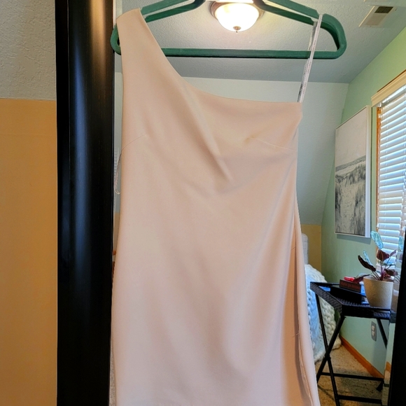 White One Shouldered Mini Dress- Medium - Picture 5 of 8